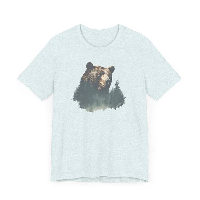 Printify T-Shirt Respect the Locals Bear Life Mountain Escape Get Lost in Nature Unisex Jersey Great Gift, Dad Gift, Husband Gift, Camping Tshirt