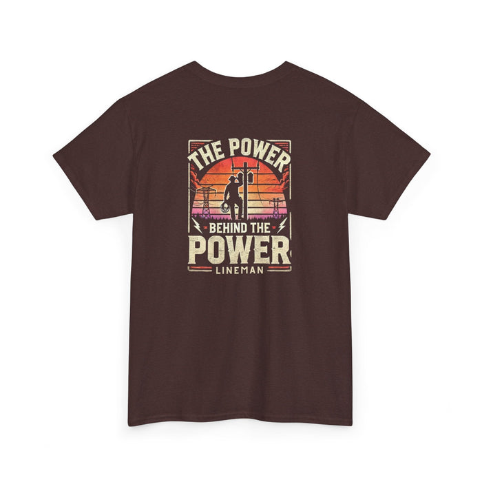 Printify T-Shirt Russet / S Lineman Graphic Unisex Heavy Cotton Tee | Great Gift for Linemen