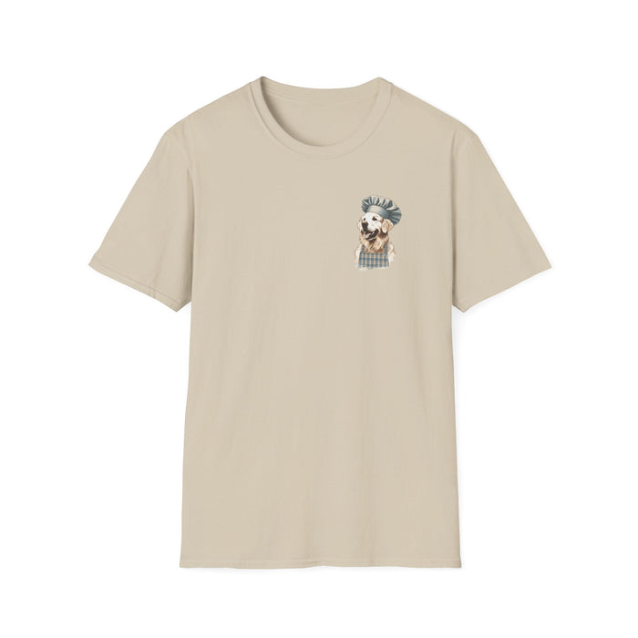 Printify T-Shirt Sand / S Golden Chef Culinary Adventures Tee | We Love Our Golden Retrievers