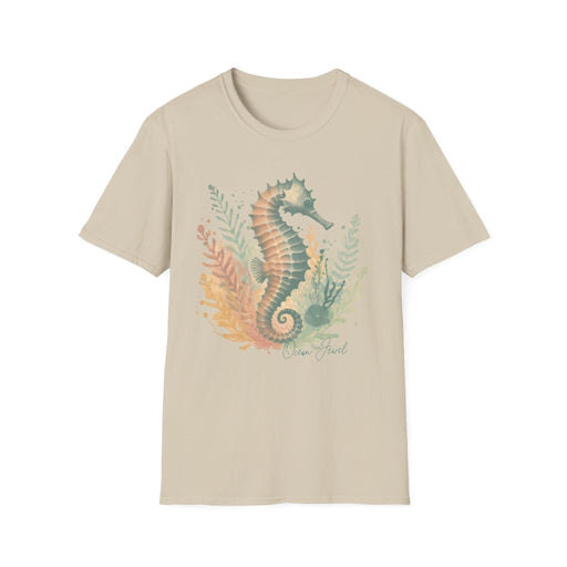 Printify T-Shirt Sand / S Ocean Jewel Beautiful Seahorse Unisex Soft-Style T-Shirt