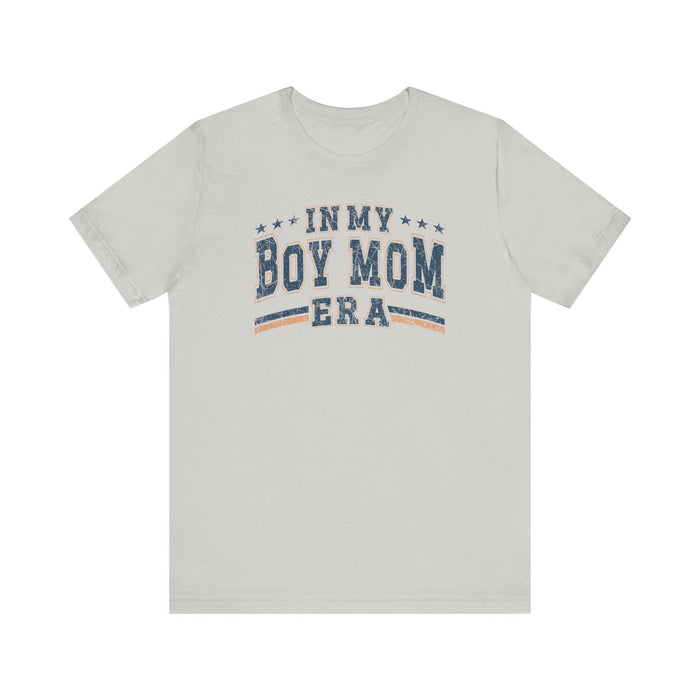 Printify T-Shirt Silver / S In My Boy Mom Era Tee – Comfortable & Stylish Womens Short Sleeve Crewneck Cotton T-Shirt Mom Gift, Mothers Day Gift