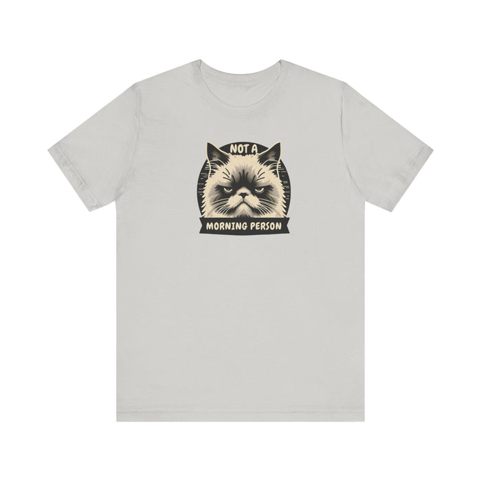 Printify T-Shirt Silver / S Not a Morning Person? Join the Grumpy Cat Club with this Graphic Tee