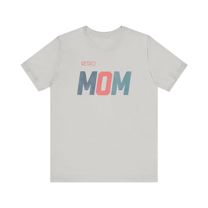 Printify T-Shirt Silver / S Retro MOM - Timeless Style for Modern Moms! Great Short Sleeve Cotton Crewneck Tshirt Makes a Great Mom Gift