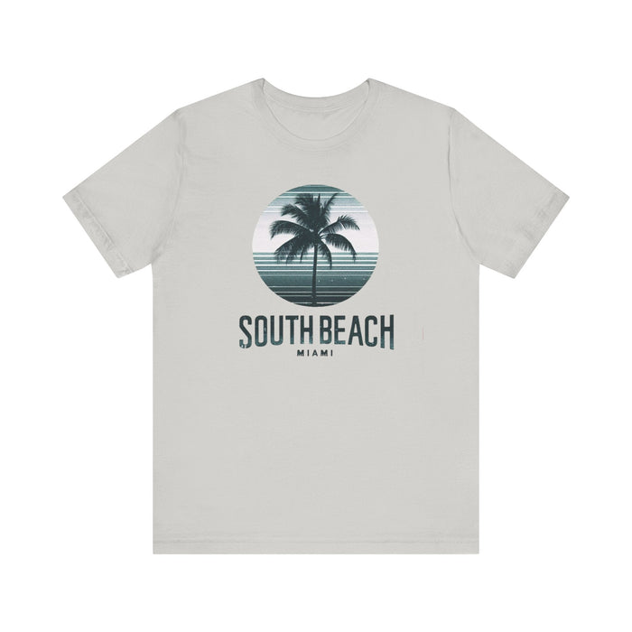 Printify T-Shirt Silver / S South Beach Serenity: Unisex Palm Trees Tee, the Ultimate Gift for Every Occasion Boyfriend Gift, Girlfriend Gift