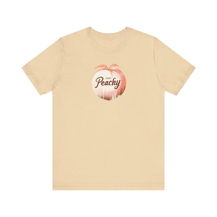 Printify T-Shirt Soft Cream / S Just Peachy Shirt Summer Shirts, Cute Womens Shirt, Retro Summer Shirt, Gifts For Peach Lovers, Summer Vibes Shirt Moms Gift Girlfriend Gift