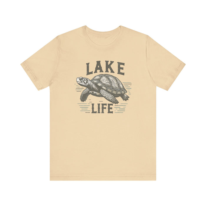 Printify T-Shirt Soft Cream / S Living With The Turtle Lake Life Jersey Short Sleeve Tee - Soft Cotton Classic Nature Great Gift, Husband Gift, Wife Gift Fishing Shirt