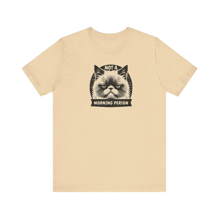 Printify T-Shirt Soft Cream / S Not a Morning Person? Join the Grumpy Cat Club with this Graphic Tee