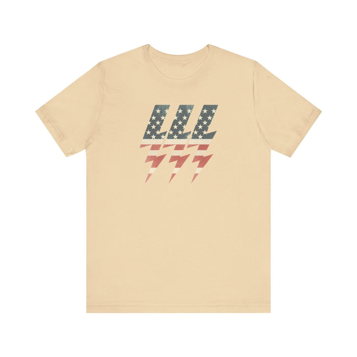 Printify T-Shirt Soft Cream / S Power of Freedom Patriotic Lightning Bolt T-Shirt | Classic Unisex Fit 4th of July, Memorial Day, Labor Day, Great Gift