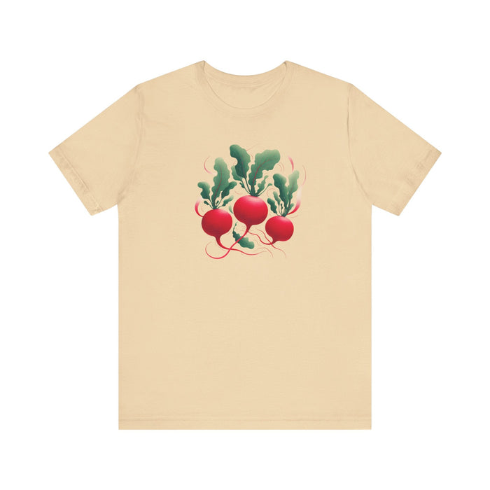 Printify T-Shirt Soft Cream / S Radish Graphic Tee, Vegetable Screen Print Shirt, Clothing Foodie Gift Graphic Tshirt