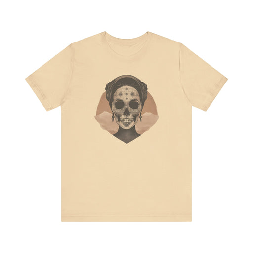 Printify T-Shirt Soft Cream / S Sands of Beauty Desert Elegance In This Skull Graphic Jersey Short Sleeve Tee Womens Tshirt Skeleton Tshirt Skull Tshirt Gift Idea Gothic