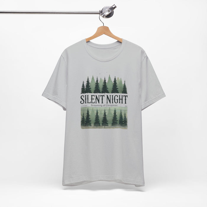 Printify T-Shirt Solid Athletic Grey / XS Silent Night Dreaming of Christmas Graphic T-Shirt | Unisex Jersey Short Sleeve Tee