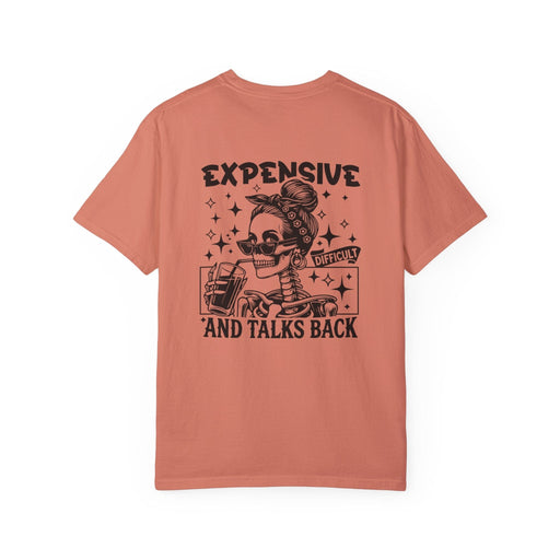 Printify T-Shirt Terracotta / S Expensive Difficult and Talks Back Skull Graphic Tee | Funny Sarcastic Wife Shirt | Trendy Comfort Colors T-Shirt