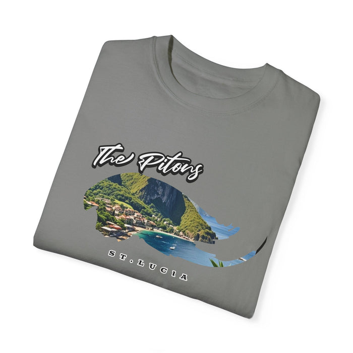 Printify T-Shirt The Pitons, St. Lucia T-Shirt Comfortable Casual Travel Outdoor Adventure Shirt