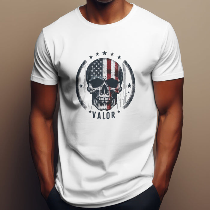 Printify T-Shirt Valor Skull T-Shirt  Unleash Your Inner Warrior with Bold Style