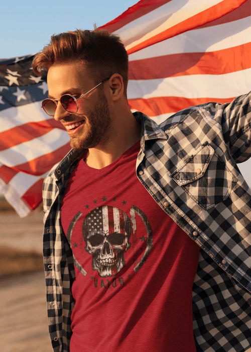 Printify T-Shirt Valor Skull T-Shirt  Unleash Your Inner Warrior with Bold Style