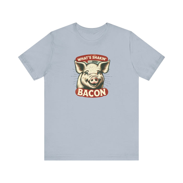 Printify T-Shirt What's Shakin' Bacon - Bacon Vibes! Join The Bacon Crew! Dive into Fun with Our Classic Tee! Bacon Lovers!