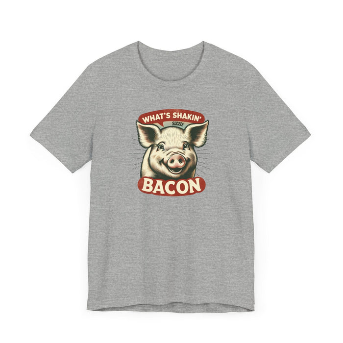 Printify T-Shirt What's Shakin' Bacon - Bacon Vibes! Join The Bacon Crew! Dive into Fun with Our Classic Tee! Bacon Lovers!