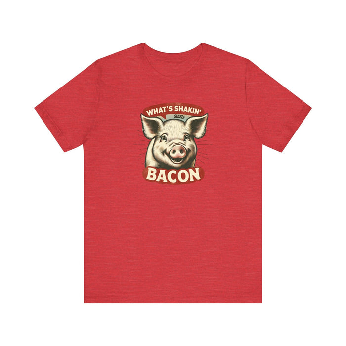 Printify T-Shirt What's Shakin' Bacon - Bacon Vibes! Join The Bacon Crew! Dive into Fun with Our Classic Tee! Bacon Lovers!