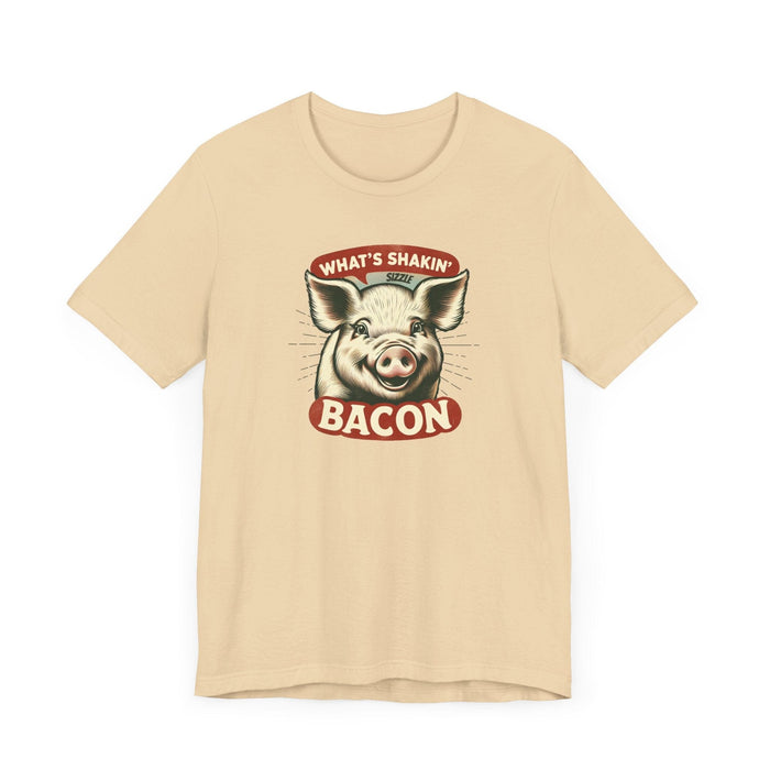 Printify T-Shirt What's Shakin' Bacon - Bacon Vibes! Join The Bacon Crew! Dive into Fun with Our Classic Tee! Bacon Lovers!