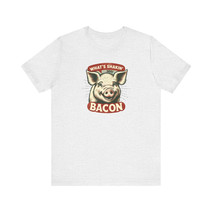 Printify T-Shirt What's Shakin' Bacon - Bacon Vibes! Join The Bacon Crew! Dive into Fun with Our Classic Tee! Bacon Lovers!