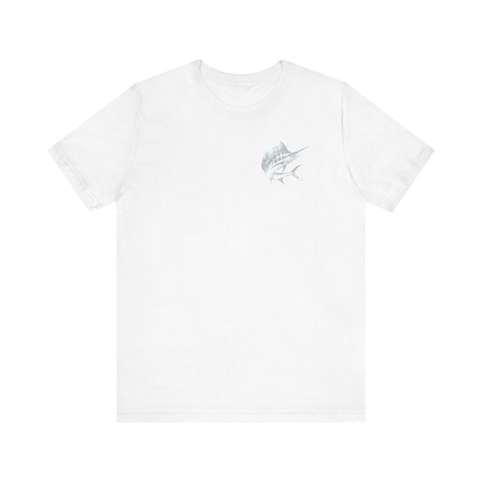 Printify T-Shirt White / S Big Game Fishing Marlin Tee - Soft Cotton, Quality Print" Great Gift, Mens Gift, Husband Gift, Dad Gift, Brother Gift, Son Gift