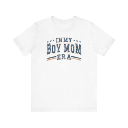 Printify T-Shirt White / S In My Boy Mom Era Tee – Comfortable & Stylish Womens Short Sleeve Crewneck Cotton T-Shirt Mom Gift, Mothers Day Gift