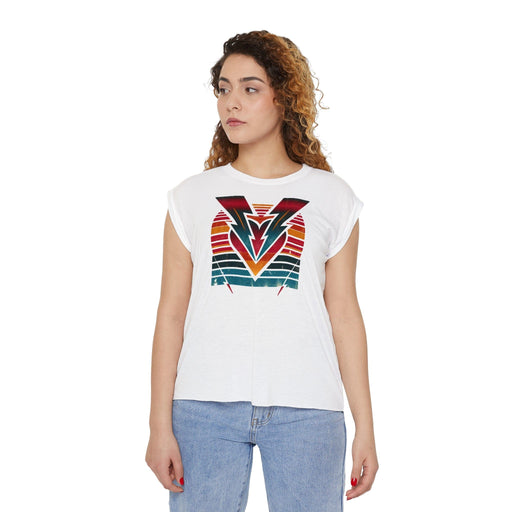 Printify T-Shirt White / S Lightning Bolt Heart Women's Muscle Tee: Sporty Style with a Touch of Edge Tshirt