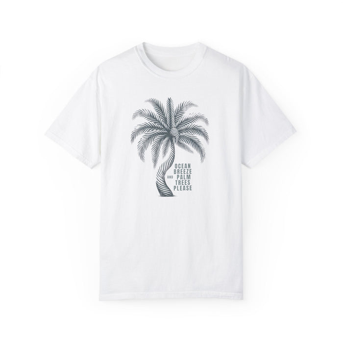 Printify T-Shirt White / S Ocean Breeze & Palm Trees: Customize Your Comfort with Our Cozy Cotton Tee Great Gift Tshirt