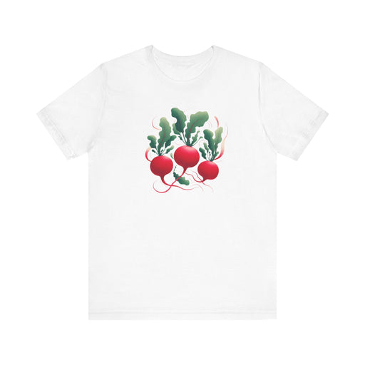 Printify T-Shirt White / S Radish Graphic Tee, Vegetable Screen Print Shirt, Clothing Foodie Gift Graphic Tshirt