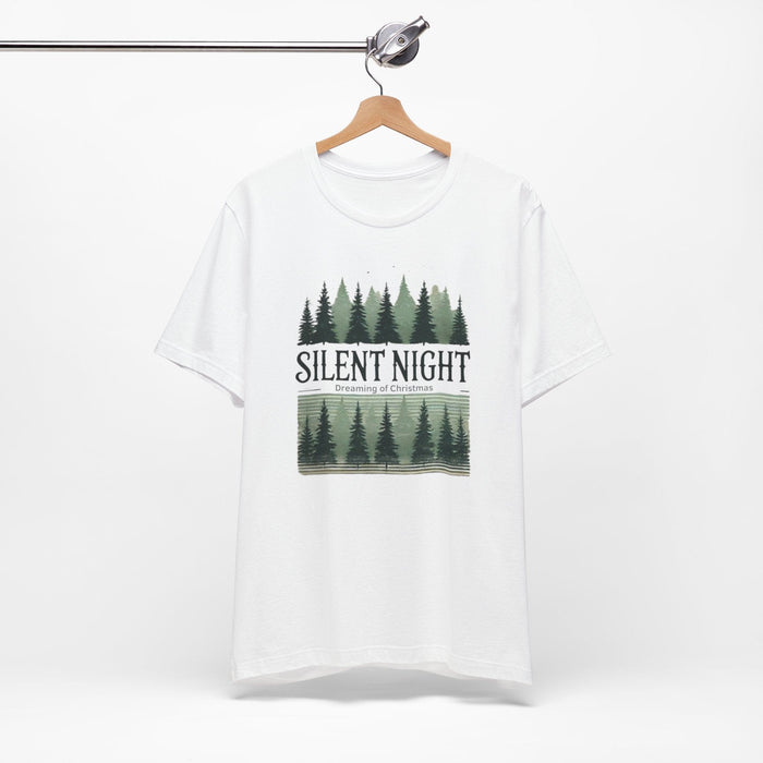 Printify T-Shirt White / XS Silent Night Dreaming of Christmas Graphic T-Shirt | Unisex Jersey Short Sleeve Tee