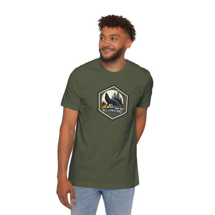 Printify T-Shirt Yellowstone National Park Predator Eyes T-Shirt Athletic Heather Ringspun Cotton