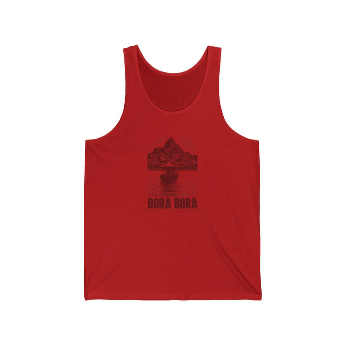 Printify Tank Top XS / Red Bora Bora Tank Top Comfortable Casual Travel & Outdoor Adventure Sleeveless Tee