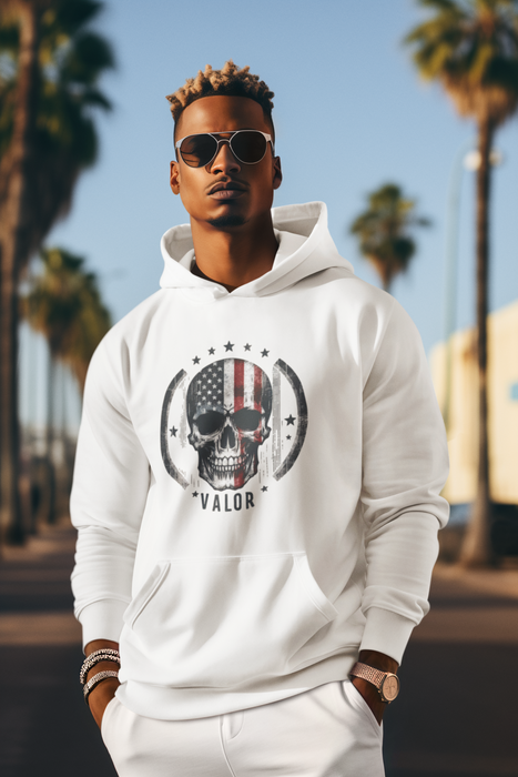 Valor Skull Hoodie  Embrace Your Inner Warrior in Style!