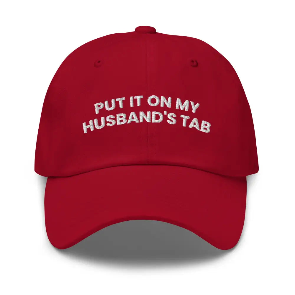 Trini Skies embroidered corduroy cap with red baseball hat