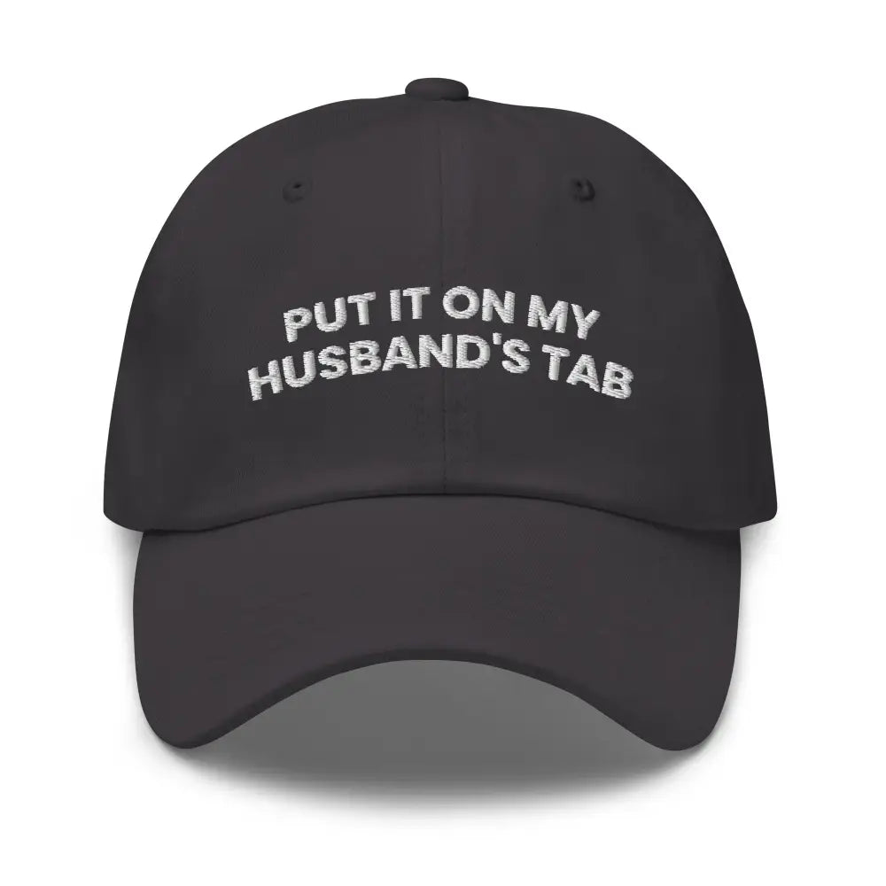 Trini Skies embroidered corduroy cap in black with white text