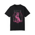 Pink Panther Queen black garment-dyed t-shirt with crowned feline graphic