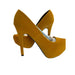 Qupid 6.5 / mustard Qupid Marquise06 Velvet Platform Stiletto Pumps High Heel SZ 6.5 Brown Mustard