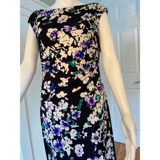 Ralph Lauren LAUREN RALPH LAUREN Floral Work Social Dress - Size 8 - Navy Blue Floral* WD33