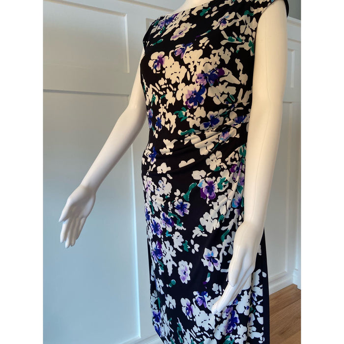 Ralph Lauren LAUREN RALPH LAUREN Floral Work Social Dress - Size 8 - Navy Blue Floral* WD33