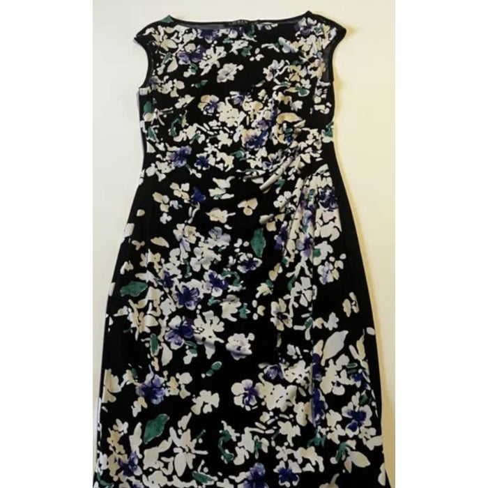 Ralph Lauren LAUREN RALPH LAUREN Floral Work Social Dress - Size 8 - Navy Blue Floral* WD33