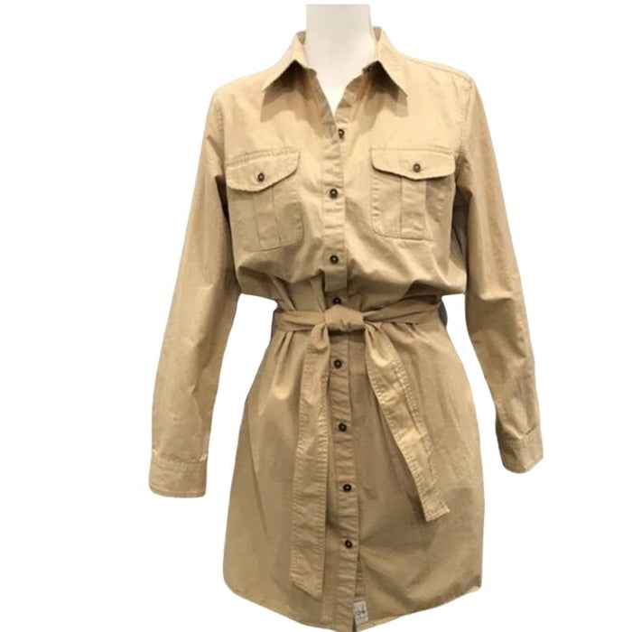 Ralph Lauren XL / Khaki Ralph Lauren Shirt dress in khaki size X-Large * wom117