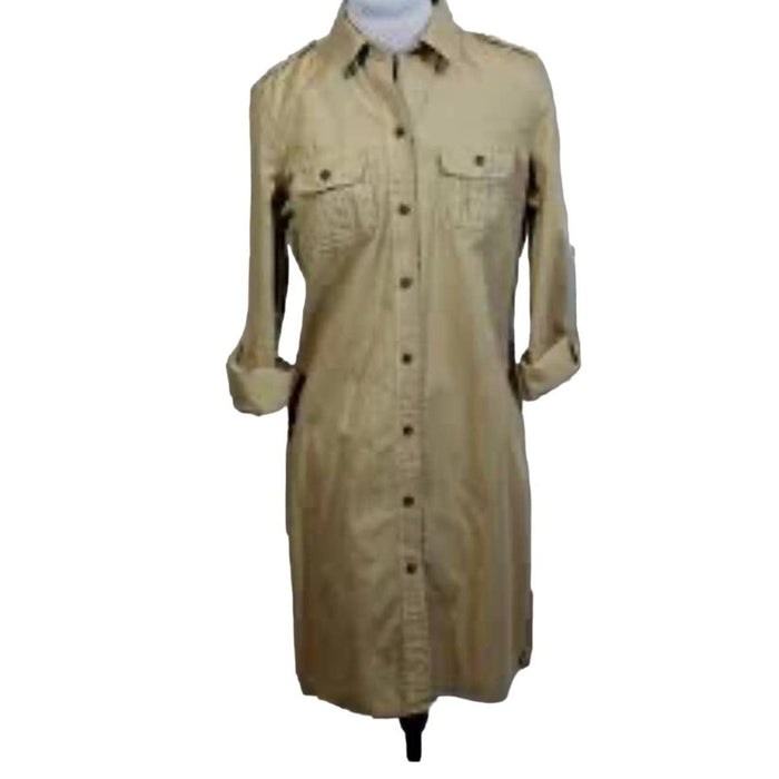 Ralph Lauren XL / Khaki Ralph Lauren Shirt dress in khaki size X-Large * wom117