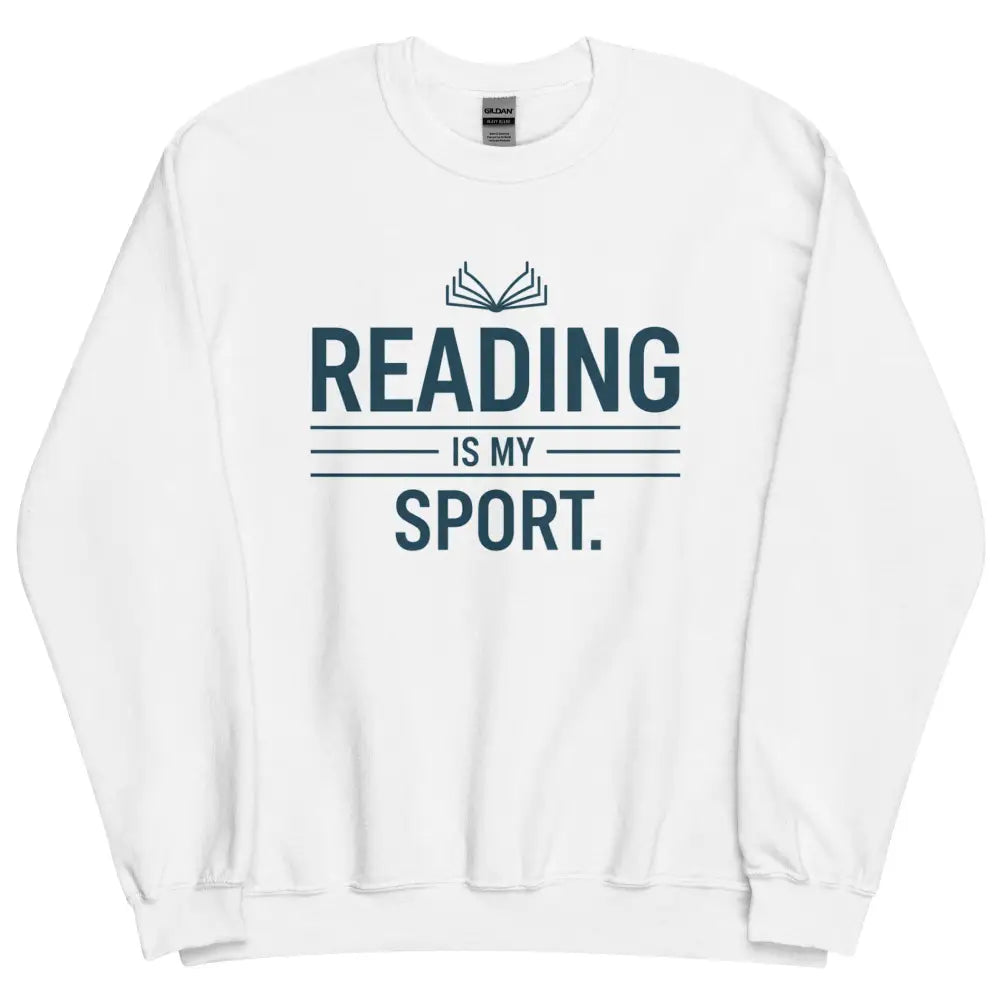 Cozy heather gray book lover favorite sport sweatshirt with navy blue open book design