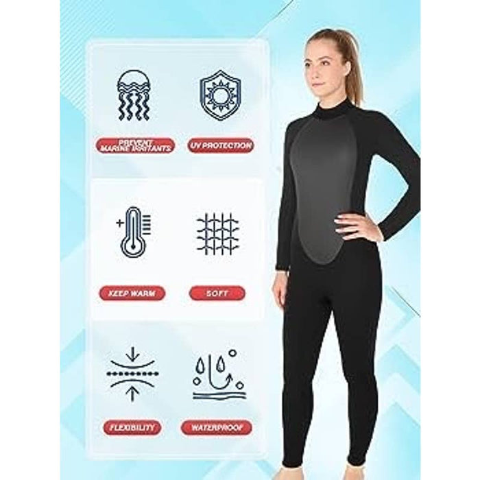 realoriginalcolors Small / Black REALON Women's Full Body Thermal Scuba Diving Wetsuit SZ Small