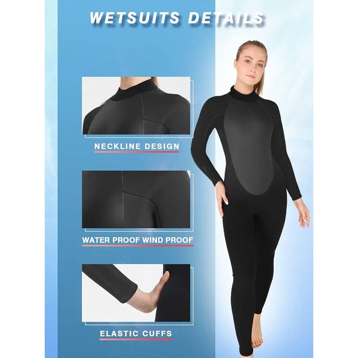 realoriginalcolors Small / Black REALON Women's Full Body Thermal Scuba Diving Wetsuit SZ Small