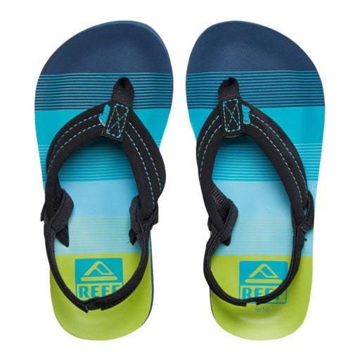 Reef 7/8 / Blue/Green "REEF Little Ahi Kids Boys Summer Beach Flip Flops Sandals, Size 7/8"