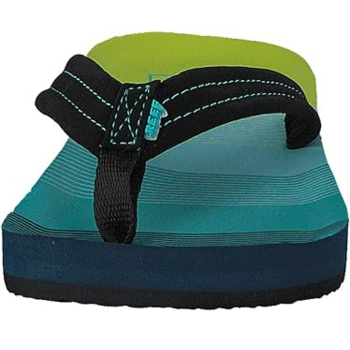 Reef 7/8 / Blue/Green "REEF Little Ahi Kids Boys Summer Beach Flip Flops Sandals, Size 7/8"