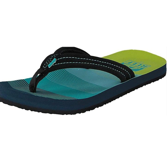 Reef 7/8 / Blue/Green "REEF Little Ahi Kids Boys Summer Beach Flip Flops Sandals, Size 7/8"