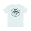 Light blue Reel Life Fishing graphic tee in cotton