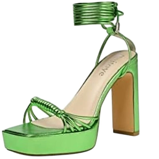 Reitoye Shoes Reitoye Women's Green Gladiator Platform Sandals Size 7 Party/Cocktail